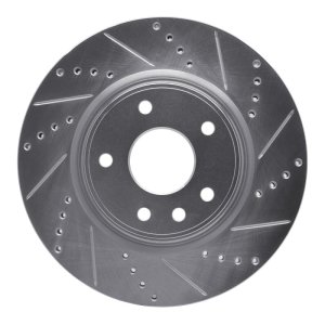 Chrysler Pacifica Brake Rotor (1) - Front Right - R1 Concepts - Drilled & Slotted - Silver - `12-`25